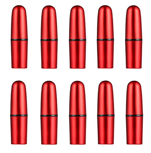 10 Pack Lip Balm Tubes Empty 3.5ML Lipstick Tubes with Black Inner Tube Plastic Lipstick Container Round Tube Refillable Container for Womens Girls DIY Lipstick Lip Balm Cosmetic Makeup (Frosted Red)