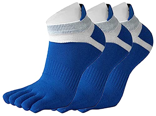 ANATMAN ランニングソックス メンズ 5本指 ソックス 五本指 ソックス スポーツソックス ランニング靴下 ウォーキング ランニング くつ下 スポーツ靴下 陸上競技 (ブルー 3足セット)