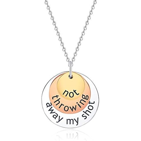 Not Throwing Away My Shot Tri-Layer Necklace,Hamilton Charm Rise Up Necklace for Teen Broadway Musical Inspired Jewelry Cover