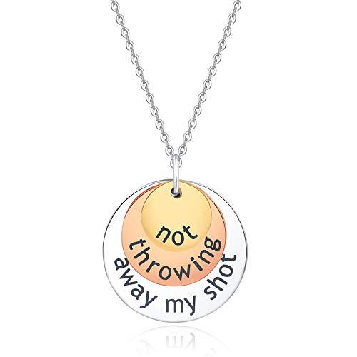 Not Throwing Away My Shot Tri-Layer Necklace,Hamilton Charm Rise Up Necklace for Teen Girls Broadway Musical Inspired Jewelry