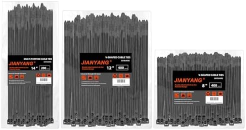 Zip Ties Assorted Size,8+12+14 Inch V-Shaped Toothed Double Sided...