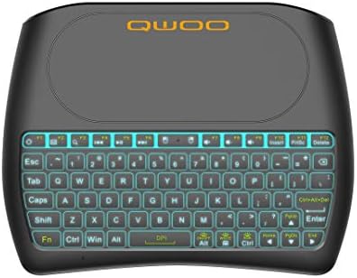 QWOO Mini Keyboard Backlit Wireless Keyboard Large Touchpad Mouse,Long Battery Life,Handheld Remote Control Keyboard for PC Google Android TV Box