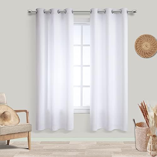 KOUFALL Sage Green Curtains 63 Inch Length for Bedroom 2 Panels Grommet Window Treatments Room Darkening Insulated Blackout Thermal Boho Drapes for Living Room Set Decor 52x63 Inches Long Light Green