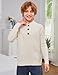 Yimoon Kids and Boys Pullover Sweaters Turtleneck Long Sleeve Cable Knit Sweaters Fall Winter Warm Sweater Top(Beige-6Y)