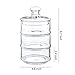WHOLE HOUSEWARES 3-Tier Stacking Glass Apothecary Jar D4.8XH8.7 Round Glass Storage Canisters for Kitchen and Bathroom