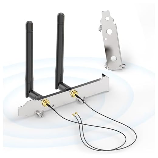 Bingfu Antenna WiFi 2,4 GHz 5,8 GHz 3dBi MIMO RP-SMA Maschio + Cavo 25cm da Prise Micro Coaxiale 0.25mm + Staffa Slot PCIe per Scheda di Rete Wireless Intel M.2 NGFF Router Adattatore WiFi Laptop PC