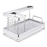 Hochwertige Materialien -- Unsere Produkte bestehen aus hochwertigem gebürstetem Edelstahl SUS304, schön, langlebig und nicht rostig. Der untere Drahtdurchmesser beträgt 4,8 mm, und die Dicke des flachen Materials beträgt 2,6 mm, was eine ausreichende Unterstützung für das Rack bietet und langlebig ist.