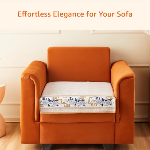 Image of Amazon Basics Jacquard Sofa Cover for Single Seater, Smooth Plain Weave, Non-Slip Sofa Pad, 70x70 cm, Soft Silicone Grip Dots, 100% Polyester, Machine Washable - Grey