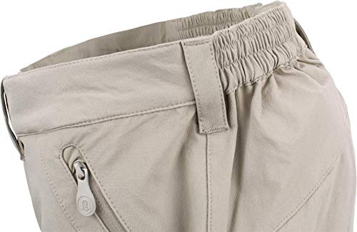normani Outdoor Sports Damen Softshellhose Hose Trekkinghose Winddichte,atmunsgaktive Funktionshose auf 3/4 Länge kürzbar (XS(34)-L(42)) Farbe Beige Größe XS/34-36