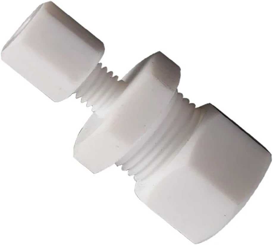 Reducer 2 3 4 6 8 10 12-24mm 1/16" 1/8" 1/4" 3/8" 1/2" 3/4" 1" Inch OD Tube Compression Union Fitting PTFE Coupler Connector(1l2 Inch To 8mm)