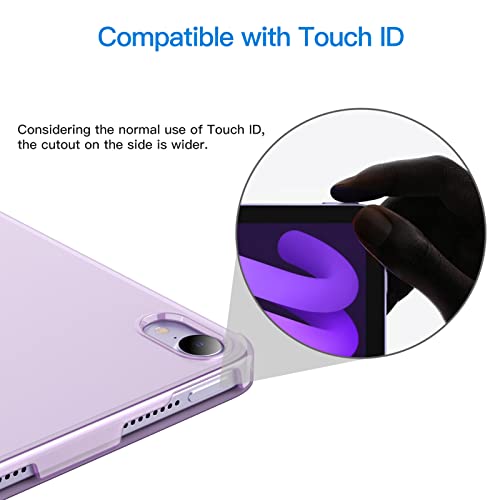 Image of JETech Cover Case for iPad mini (A17 Pro, 2024 Model, 7th Generation) / mini 6 (2021 Model, 6th Generation), Slim Stand Hard Back Shell Smart Cover with Auto Wake /Sleep (Purple)