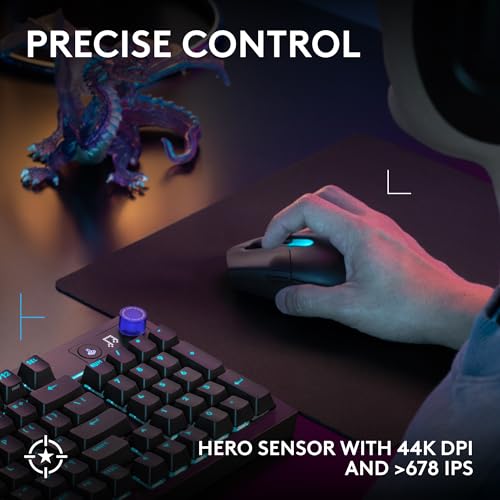 Image of Logitech G305 X SUPERLIGHT Wireless Gaming Mouse, Lightweight 59g, HERO 44K Sensor, RGB lighting, LIGHTSPEED and Bluetooth, 130+ Hr Battery Life, 6 Programmable Buttons, Compatible with PC /Mac - Black
