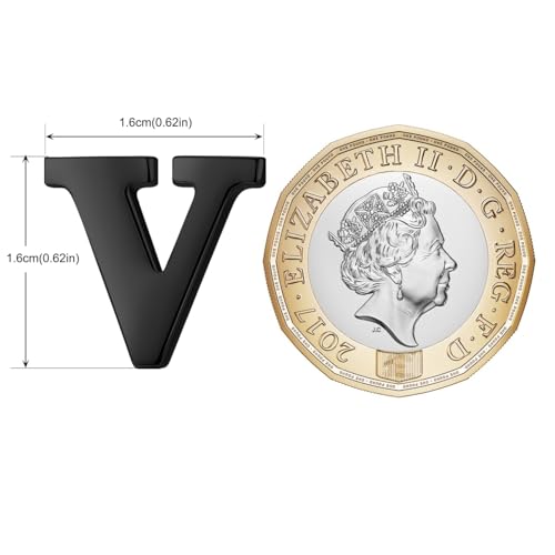 Image of HONEY BEAR Initial Alphabet Letter Lapel Pins Collar Badge Brooches for Mens /Womens Shirt Dress Decoration Black