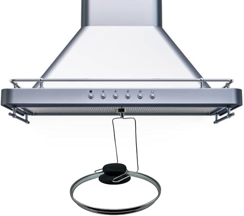 Organizador magnético para tapa de olla para ventilación de campana, mantén la encimera de la cocina limpia con soportes de tapa de gancho