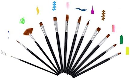 ARTacts -Professional Artist Paint Brush Set for Watercolor, Acrylics, Oil & Face Painting - A Set of 12 Premium Quality Brushes Also Great for Kids and Adults