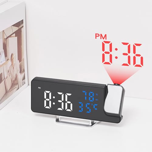 Reloj digital con proyección que mide temperatura y humedad en el dormitorio 4