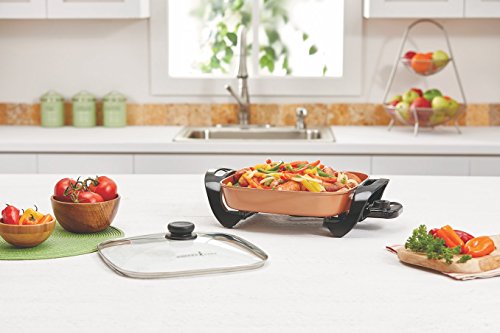 Copper Chef Electric Skillet - Buffet Server - for Steaming Sauteing or Frying