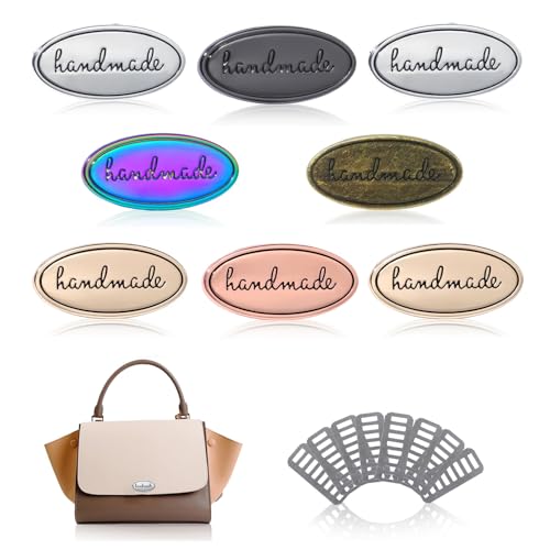 8 Pièces Étiquettes en Métal Faites à La Main - Pendentif Alliage à Coudre, Forme Ovale - Plusieurs Couleurs Disponibles