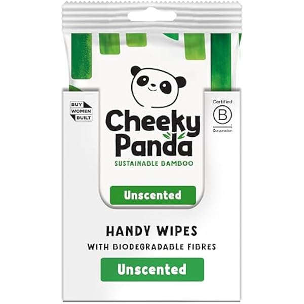 The Cheeky Panda Mini chusteczki podróżne | 12 opakowań po 12 chusteczek na mokro na bazie wody w 99% (144 chusteczki)