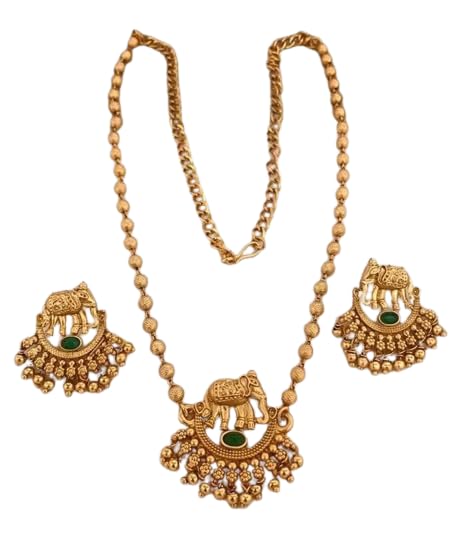 GRISHA JEWELLERY Womens Traditional Gold-plated Alloy Metal Necklace Set with Earrings, Gold (B0DF2B6P1W) Amazon Price History, Amazon Price Tracker