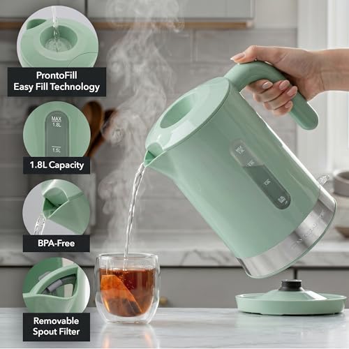 Image of OVENTE 1.8L Electric Kettle, BPA-Free with Easy-Fill Lid, Teal KP413LBL