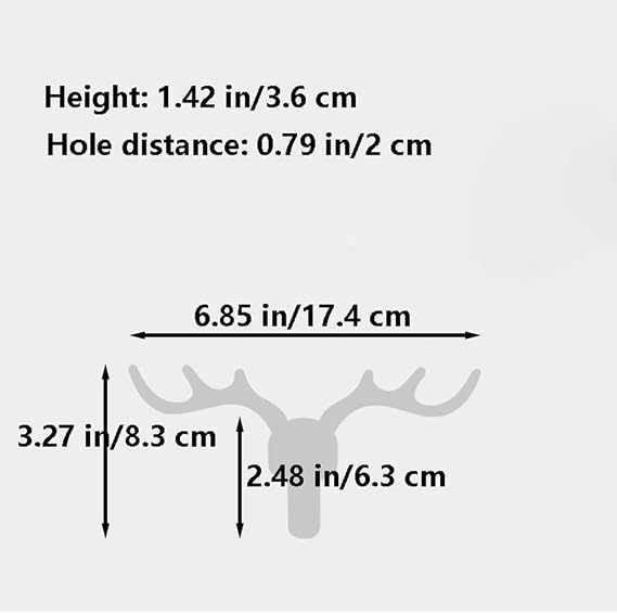 HAORUN Metal Decorative Antler Shape Wall Hook Modern Deer Design Durable Wardrobe Hook (Gold)