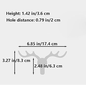 HAORUN Metal Decorative Antler Shape Wall Hook Modern Deer Design Durable Wardrobe Hook (Gold)