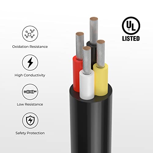 Firmerst 22 Gauge 100 Feet Low Voltage Electric Wire For Led 4 Conductor #TOP1