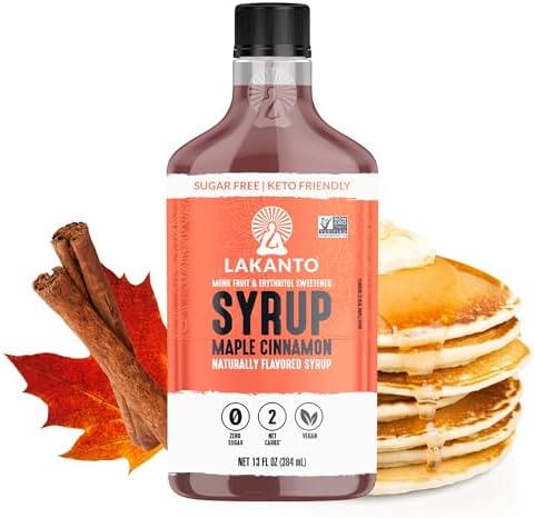 Lakanto Sugar Free Cinnamon Maple Syrup, Monk Fruit Sweetened, 13 Fl Oz