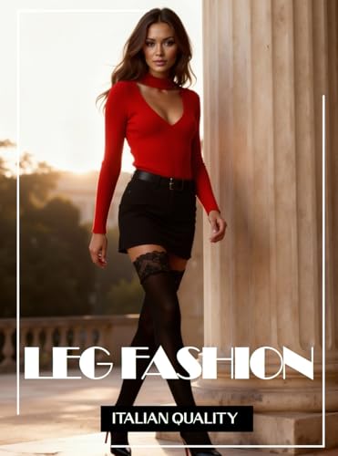 Image of Mila Marutti Opaque Thigh High Stockings for Women | 100 Denier Lace Top Stockings | Warm Solid Color Pantyhose Tights