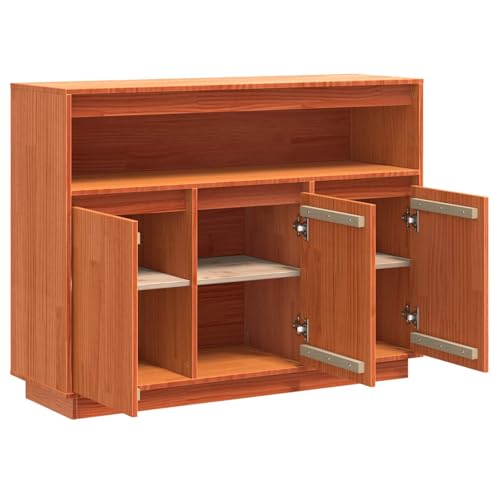 Cómoda de madera maciza de pino con acabado rústico en cera 6
