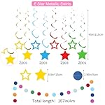Colorful Happy Birthday Decorations Kit, Happy Birthday Banner Honeycomb Balls Centerpiece Metallic Hanging Swirls Circle Garland for Birthday Party Decorations - Image 4