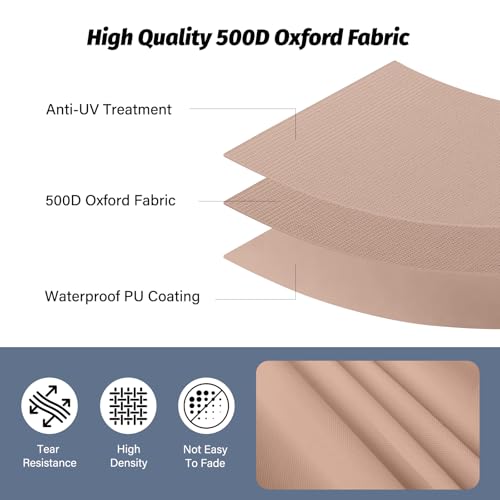 Image of 10x10 Canopy Replacement Top, Heavy Duty Pop Up Tent Cover(Top Only)(Beige)