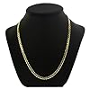 Mens 9ct Gold 4mm Flat Bevelled Curb Chain Necklace 22 Inch Long #2