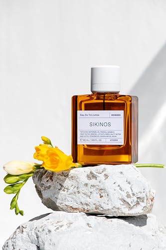 Image of KORRES Sikinos Eau de Toilette Spray, Unisex Vegan Fragrance, 1.69 Fl Oz | Watermelon Freesia Bamboo Top, Mimosa Lotus Salty Notes Heart, Cedarwood Sandalwood Musk Base, Summery Scent for Women & Men