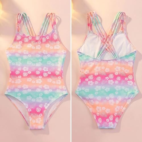Traje de baño para niñas tipo bikini infantil de una pieza con estampado para playa 5