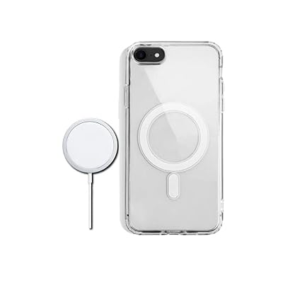 GGM GİYİM & AKSESUAR iPhone 7/8 / Se 2020 / Se 2022 için Magsafe ile Uyumlu Arka Kısmı Şeffaf Kenarları Silikon Yapılı Güçlendirilmiş Mıknatıslı Wireless Kablosuz Şarj Destekli Kılıf (7/8/Se 20/22)