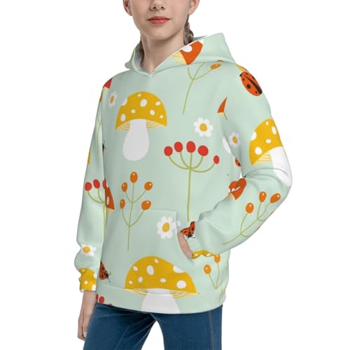 Mushroom Bee Kid Hoodies Boys Sweatshirts Girls Pullover with Pocket2