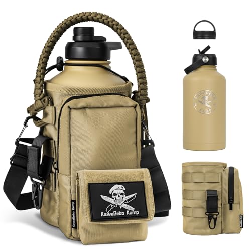 KawaGebo Kamp Half Gallon Water Bottle with Straw...