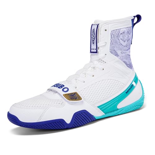 Chaussures de boxe unisexes montantes et légères pour kickboxing