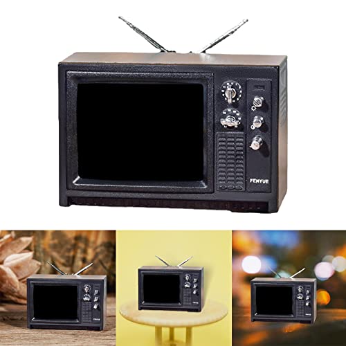 SM SunniMix Mini Puppenhaus TV Modell Möbel Wohnzimmer Lebensszene Ornamente Im Maßstab 1:12 , Grau – Bild 3