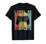 40 geburtstag mann t shirt Level 40 Complete gaming Geburtstagsshirt 40 Jahre für Männer. Tolles Geschenk für Videospiel verrückte 40 jährige Geburtstagskinder. Cooles Geburtstagsgeschenk für Deinen Mann als Outfit für seine Geburtstagsfeier oder den Alltag.