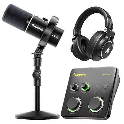 MAONO PD200W & P1 & MH700 Studio Recording Equipment Include Interface & Microphone for Create