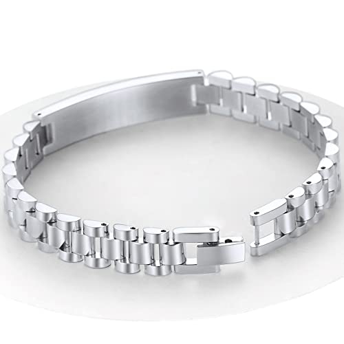 Chainshouse Men Id Bracelet 10Mm Motivational Inspirational Stainless Steel Men Bangle Bracelets #TOP7