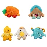 BumBumz 4.5-inch SpringBumz Plush 5-Pack - Carson Carrot, Cammie Yellow Chick, Ethan Hard Boiled Egg, Cosimo Watering Can, and Blair Bird House - from The Makers of Original Squishmallows