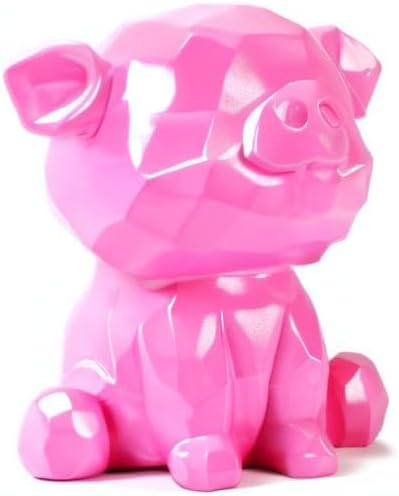 Miniatura 7 de Alcancía con diseño de geometría linda, banco de monedas irrompible para niñas y niños, gran regalo de cumpleaños (rosa cerdo)