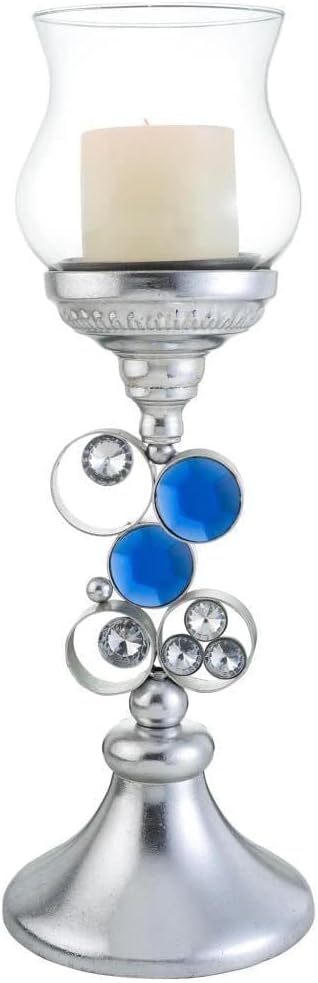 Ore International K-4259-C2 Just Dazzle Candleholder Without Candle, 18-Inch Height, Silver