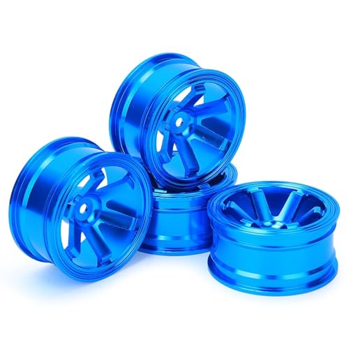 12mm Hex Hubs Metal Wheel Hub Metal Wheel Hub, 4pcs Aluminium Alloy Wheel Hub for Universal 1/10 Flat Running Drift RC Car Model Accessory Wheel Rims RC Wheel Rims Set Rc Drift Wheels(Blue)