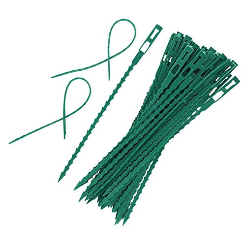 EABYMOR Lot de 100 attaches torsadées réglables pour plantes de jardin, support de plantes en plastique pour sécuriser les plantes (17 cm) Cover