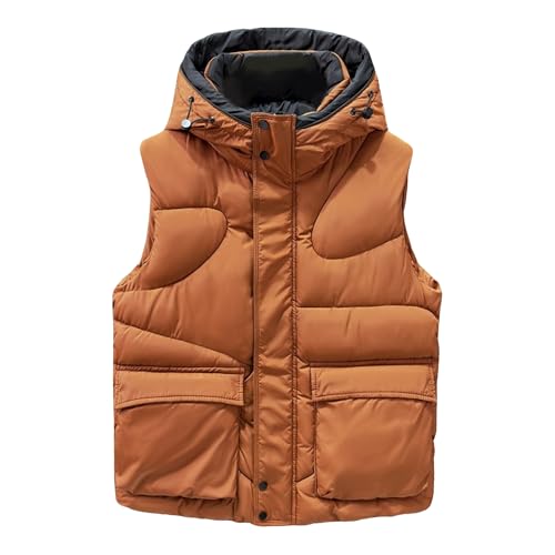 Chaleco acolchado con capucha para hombre ropa exterior casual para el frío